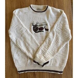 St. John's Bay Vtg Chunky Deer Hunting Crewneck Sweatshirt Size XLarge